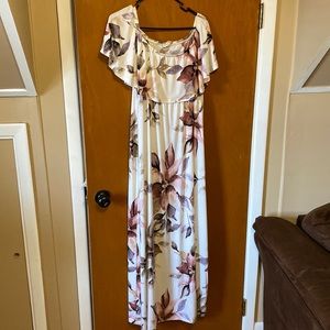 Maternity off shoulder maxi dress